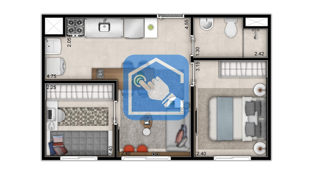 Apartamento à venda com 2 quartos, 35m² - Foto 9