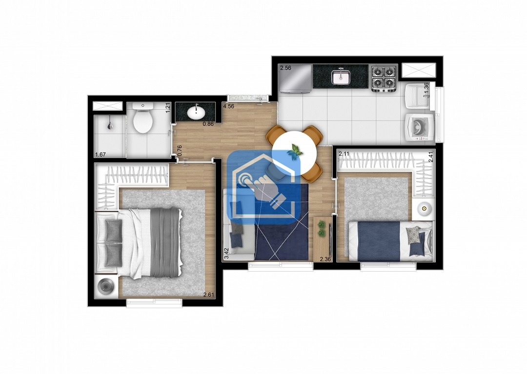 Apartamento à venda com 2 quartos, 32m² - Foto 9