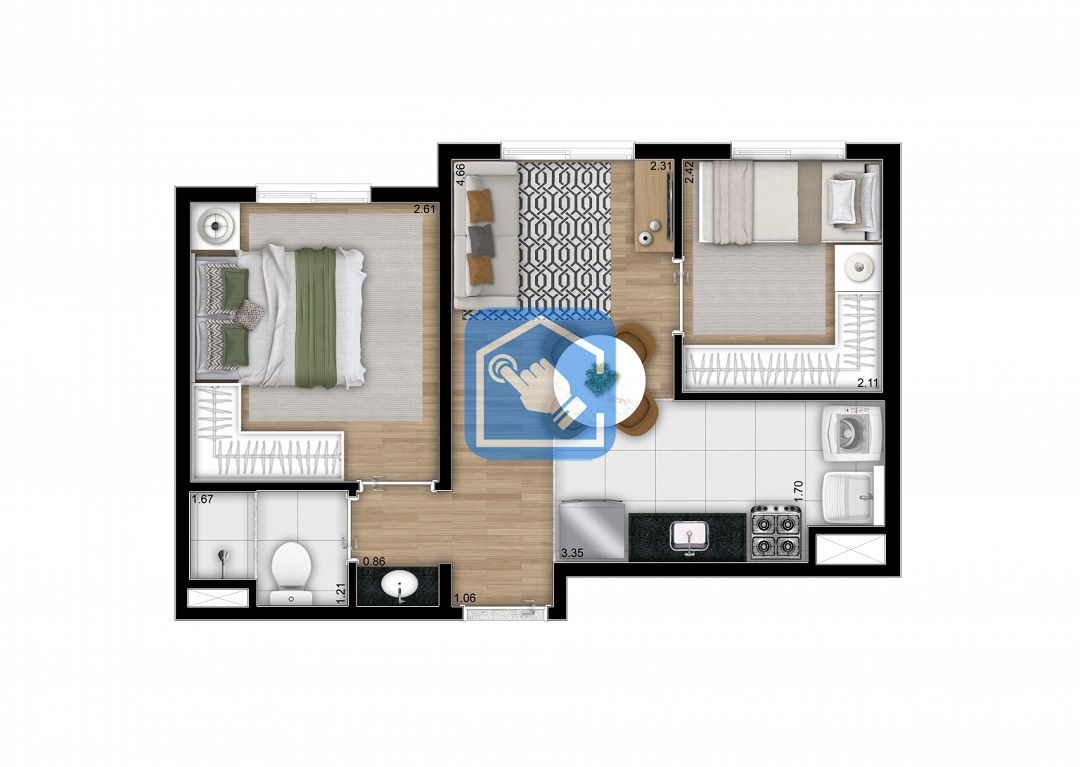 Apartamento à venda com 2 quartos, 32m² - Foto 8