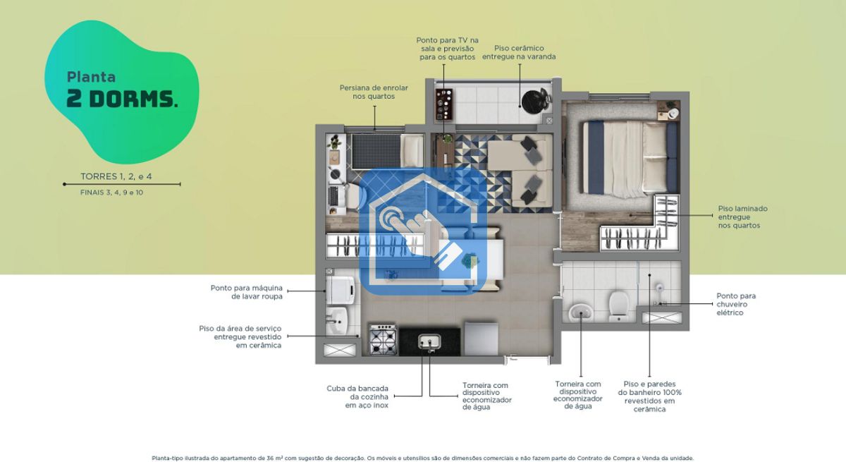 Apartamento à venda com 2 quartos, 36m² - Foto 15