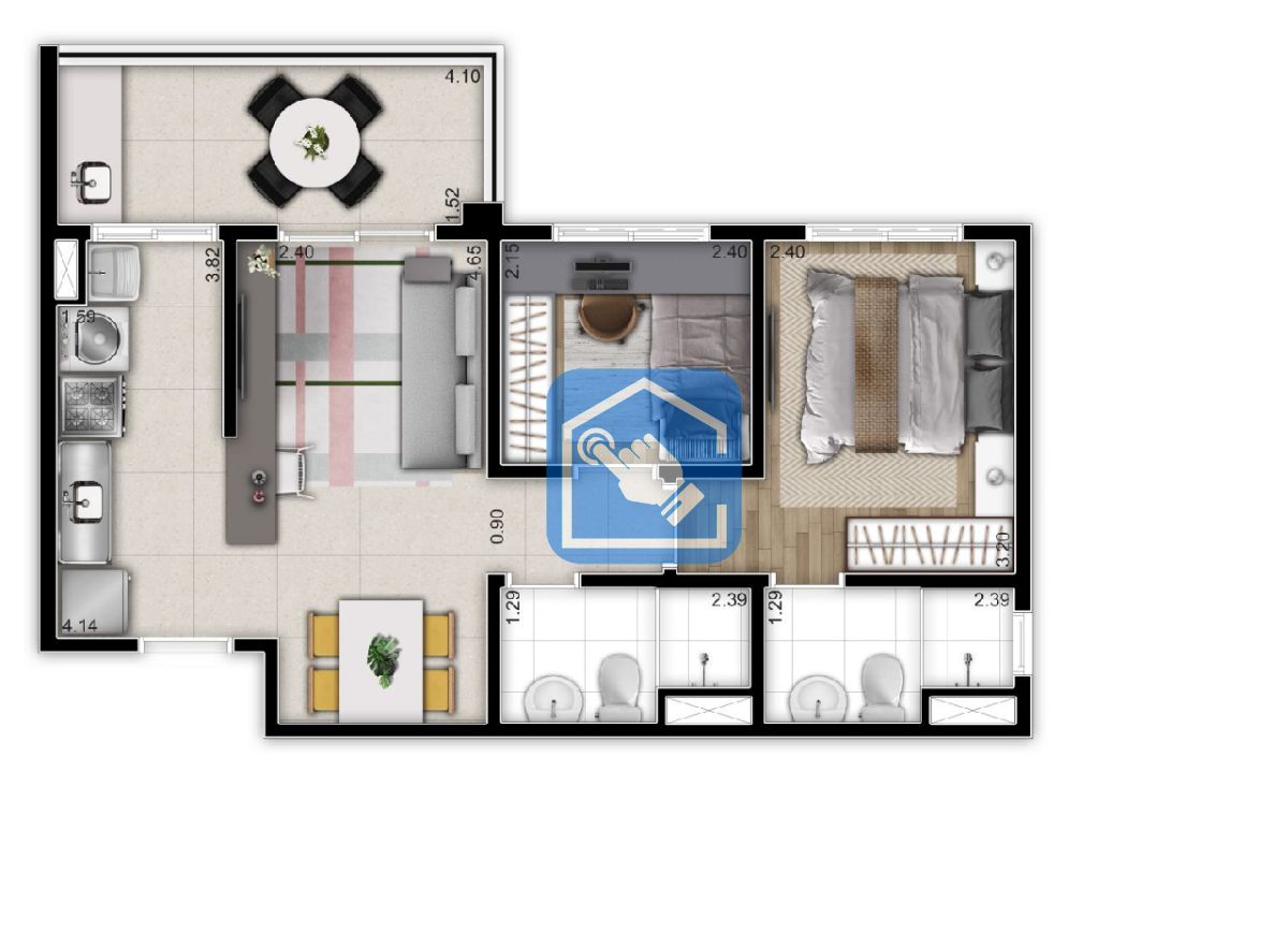 Apartamento à venda com 2 quartos, 52m² - Foto 30